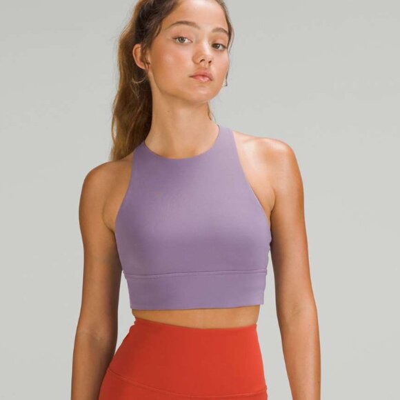 Lululemon Energy High Neck Longline Tough Bra Medium Support Purple Ash 8 $68 - Picture 2 of 7